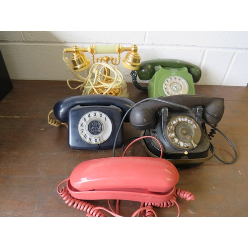 373 - Five vintage landline telephones