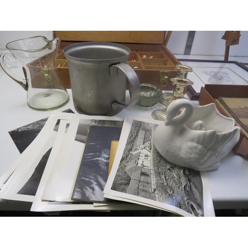 360 - Lot of miscellaneous items, including an artist's paint set, easel etc