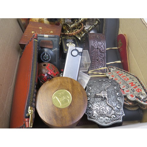 143 - Assorted items, including two boxes with contents