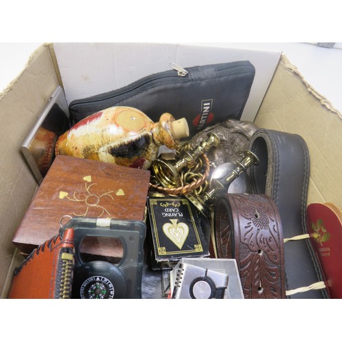 143 - Assorted items, including two boxes with contents