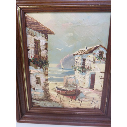 148 - Set of three hand painted pictures