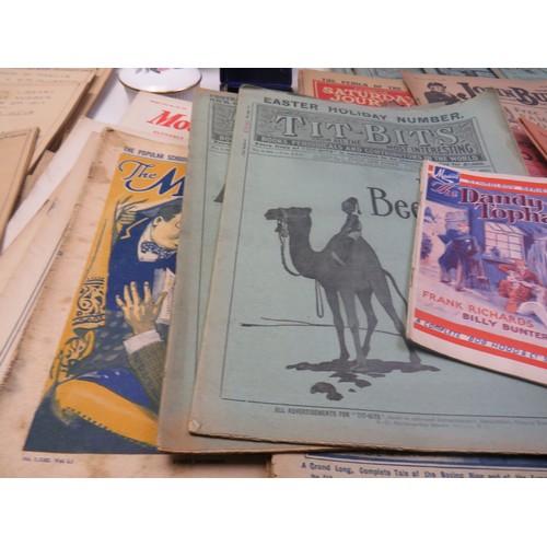 167 - Box of collectables, including clocks and antique magazines 1913-1916