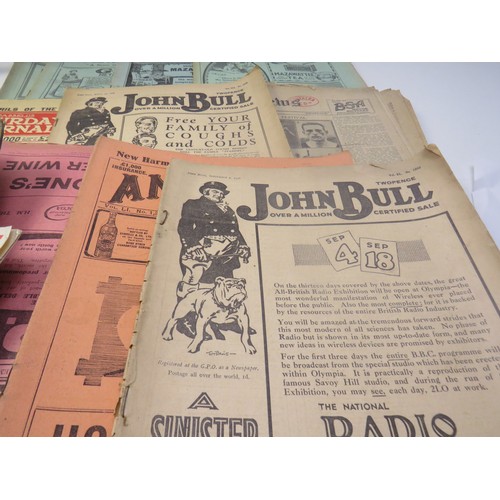 167 - Box of collectables, including clocks and antique magazines 1913-1916