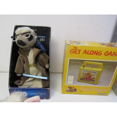 171 - Assortment of collectable vintage soft toys, including Star Wars, Meercat and retro cassette kids to... 