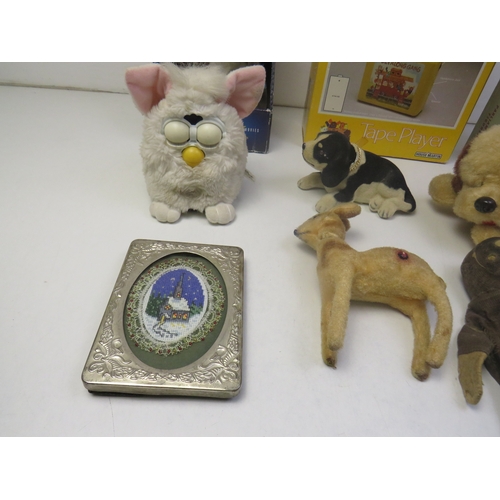 171 - Assortment of collectable vintage soft toys, including Star Wars, Meercat and retro cassette kids to... 