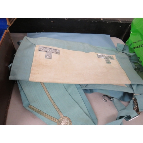 381 - Suitcase full of assorted masonic items