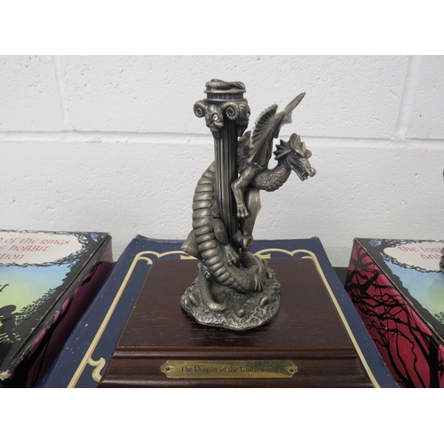 402 - Three boxed Tudor Mint figures to include The Lord of the Rings