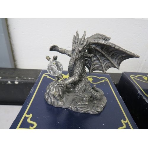 419 - Five boxed Tudor Mint figures to include The Lord of the Rings