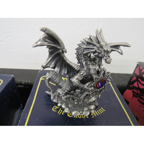 419 - Five boxed Tudor Mint figures to include The Lord of the Rings