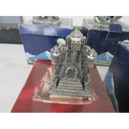 419 - Five boxed Tudor Mint figures to include The Lord of the Rings