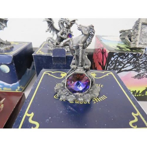 419 - Five boxed Tudor Mint figures to include The Lord of the Rings