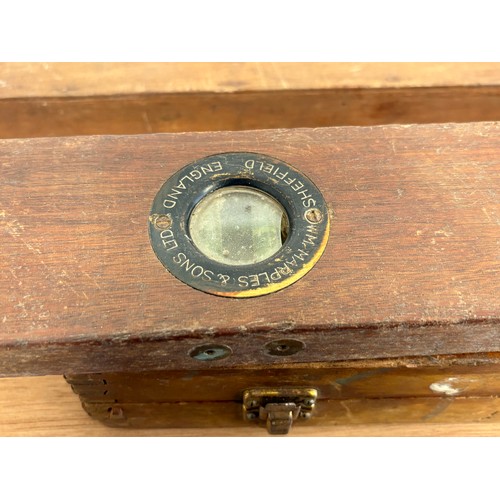 434 - Two vintage/antique cased spirit levels made by J. Rabone & Sons and WM. Marples & Sons Ltd