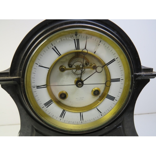 446 - D.C. Rait Glasgow mantle clock with barometer