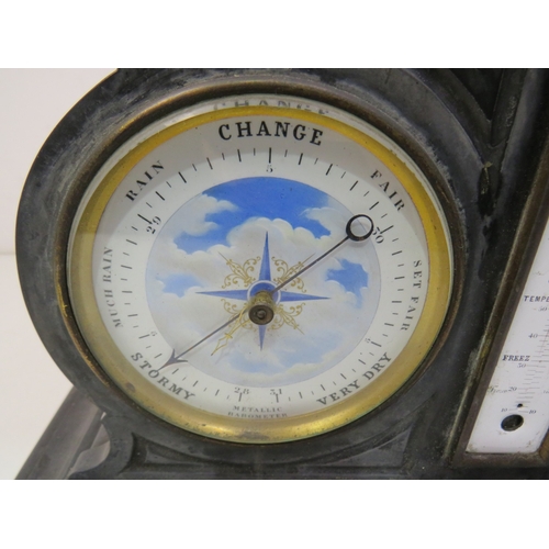 446 - D.C. Rait Glasgow mantle clock with barometer