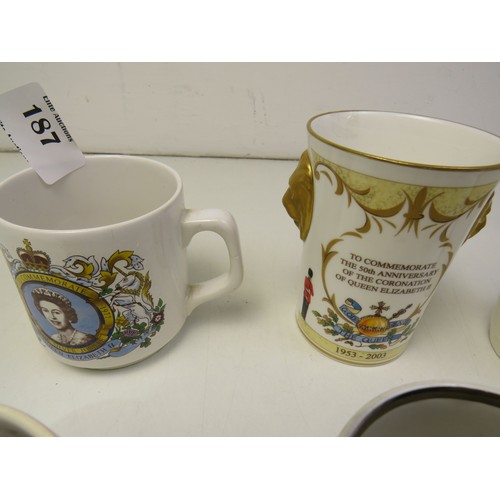 187 - Collection of royal memorabilia cups