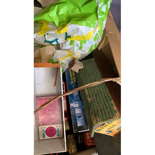 447A - Shelf lot of miscellaneous to include toys, radio, meccano power unit etc