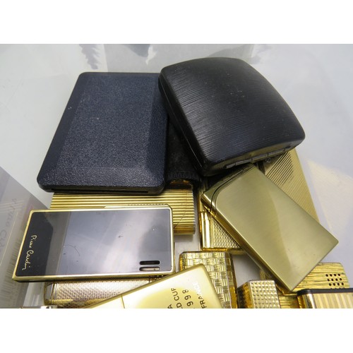501 - Gold Tone Pocket Cigarette Lighters Inc Ronson, Pierre Cardin Etc