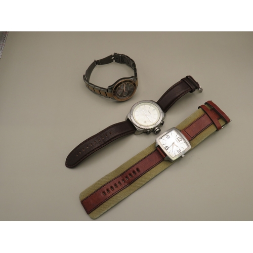 17 - Three assorted Fossil watches