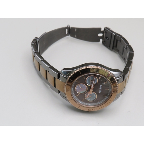 17 - Three assorted Fossil watches