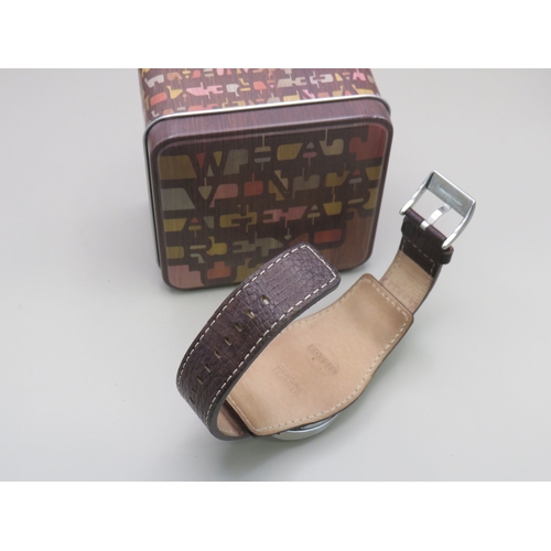 19 - Two Fossil watches with leather straps