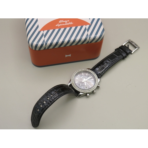 19 - Two Fossil watches with leather straps