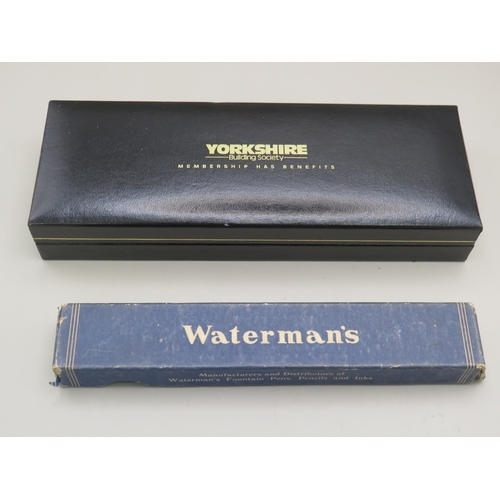 27 - Waterman pen and pencil set and a Yorkshire Building Society Parker pen