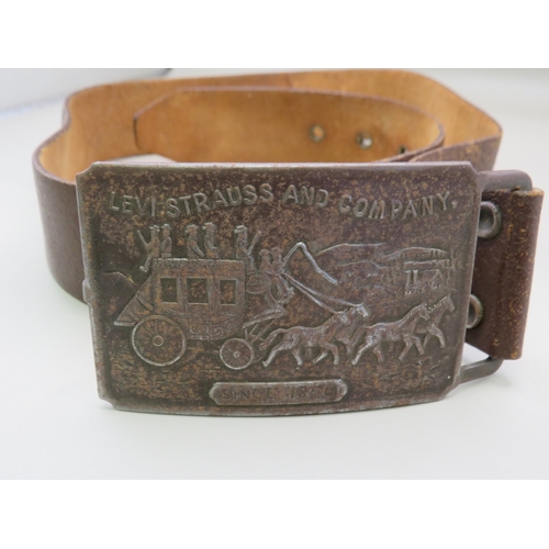 33 - Vintage belt with Levi Strauss and Company belt buckle