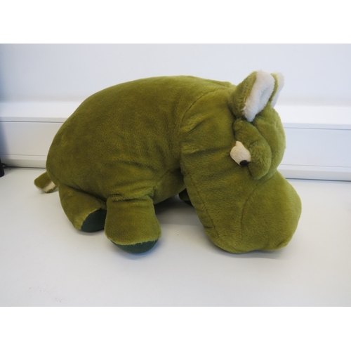 49 - Vintage Merrythought green plush hippo