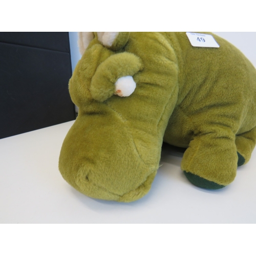 49 - Vintage Merrythought green plush hippo