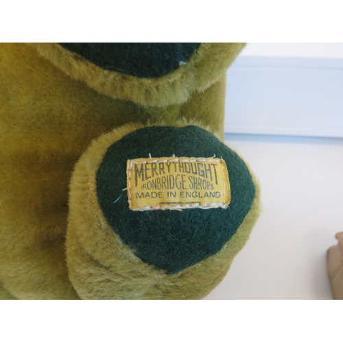 49 - Vintage Merrythought green plush hippo