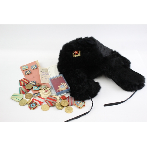 486 - Mixed Soviet Russian Collectables Inc Medals, Blood Doner Awards, Paperwork Etc