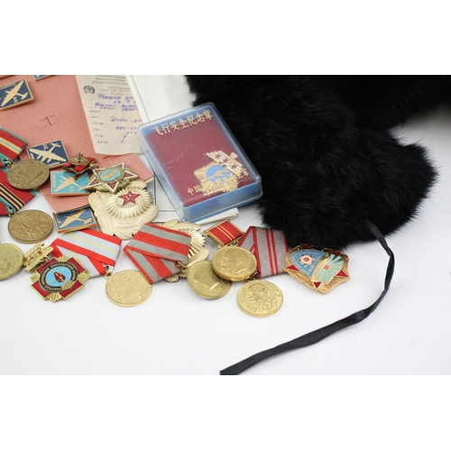 486 - Mixed Soviet Russian Collectables Inc Medals, Blood Doner Awards, Paperwork Etc