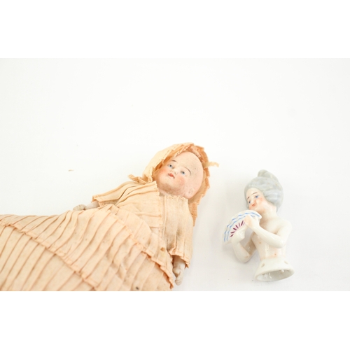 589 - Antique Bisque / Porcelain Miniature Accessory Dolls Inc Mignonette, Half Dolls