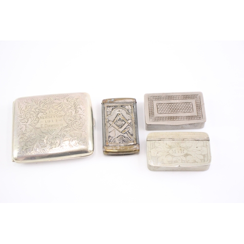 594 - Snuff Boxes, Vesta & Antique 1914 Cigarette Cases