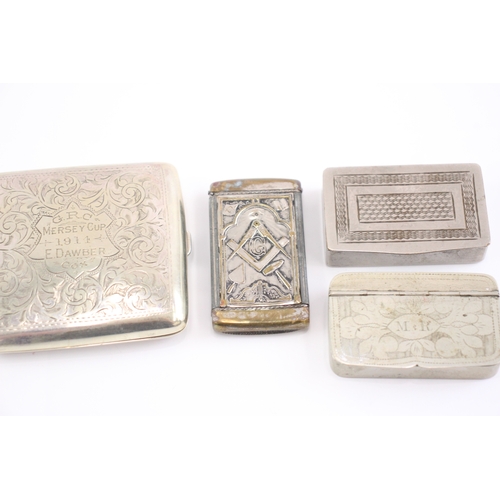 594 - Snuff Boxes, Vesta & Antique 1914 Cigarette Cases