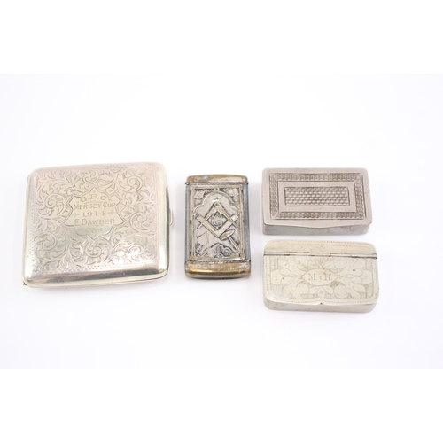 594 - Snuff Boxes, Vesta & Antique 1914 Cigarette Cases