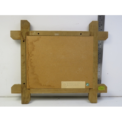 281 - Hand crafted German pewter (Zinn) relief panel set in a wooden frame and a copper relief framed plaq... 