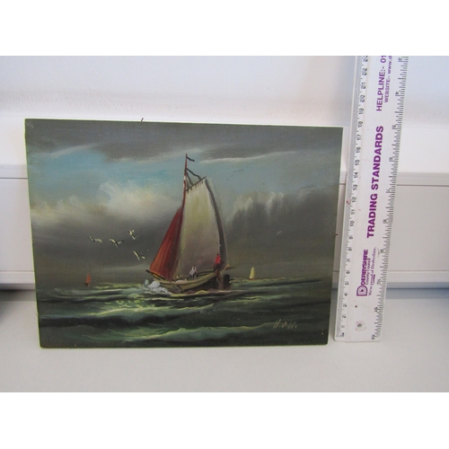 62 - Two vintage nautical oil paintings.