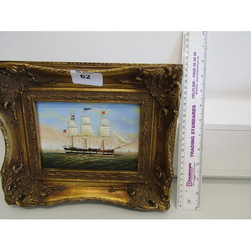 62 - Two vintage nautical oil paintings.