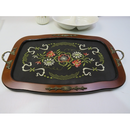 202 - Victorian tea platter, tea set, ironstone dish by simpson pottery