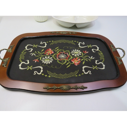 202 - Victorian tea platter, tea set, ironstone dish by simpson pottery