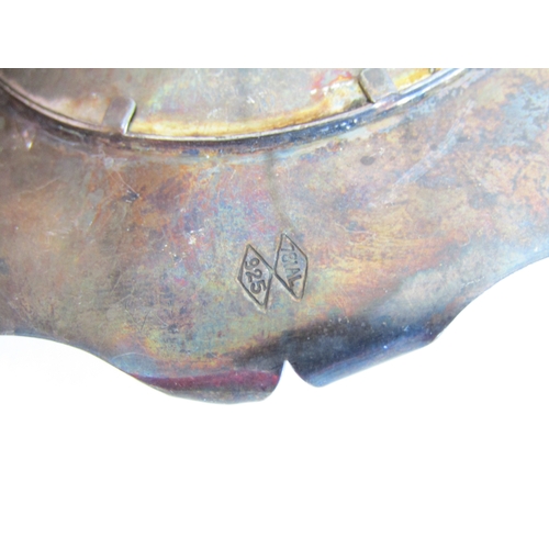 287 - Antique sterling silver framed hand painted miniature religious Madonna portrait,  36.8g.