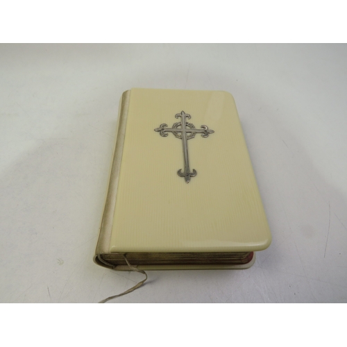 151S - Antique silver hallmarked cross on a Bible