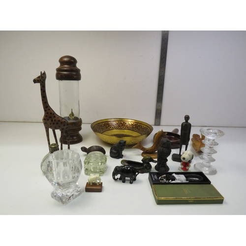 151C - Box of miscellaneous items to include glass and wooden items