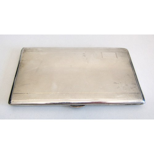 64 - Vintage sterling silver engine turned cigarette case, 175.9g.