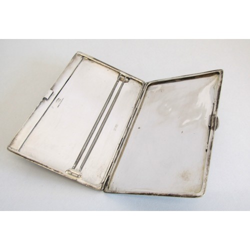 64 - Vintage sterling silver engine turned cigarette case, 175.9g.