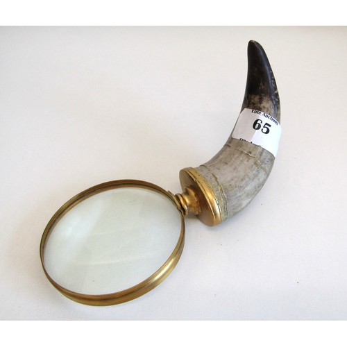 65 - Vintage horn handle magnifying glass
