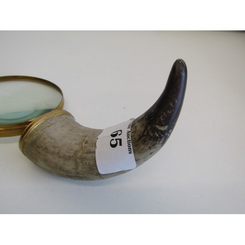 65 - Vintage horn handle magnifying glass