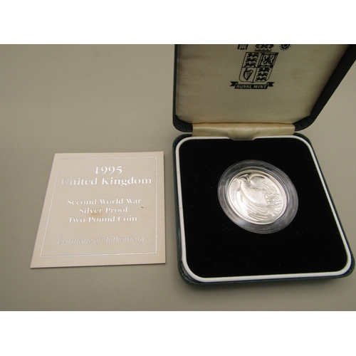21 - Five cased silver proof coins all with certificates of authenticity