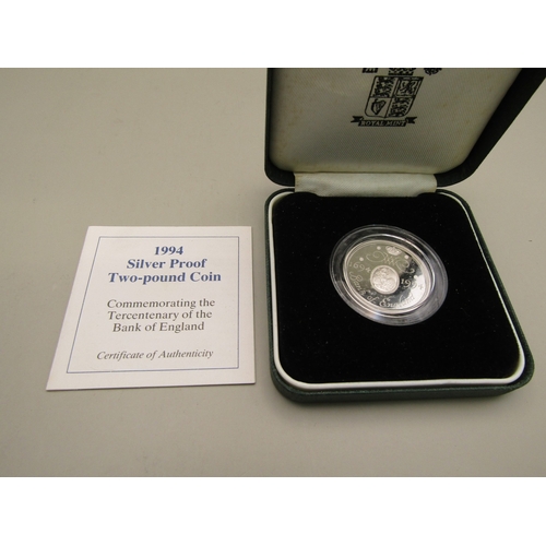 21 - Five cased silver proof coins all with certificates of authenticity